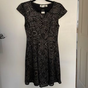 NWT Black Patterned RD Style Skyler Dress - Petite Medium